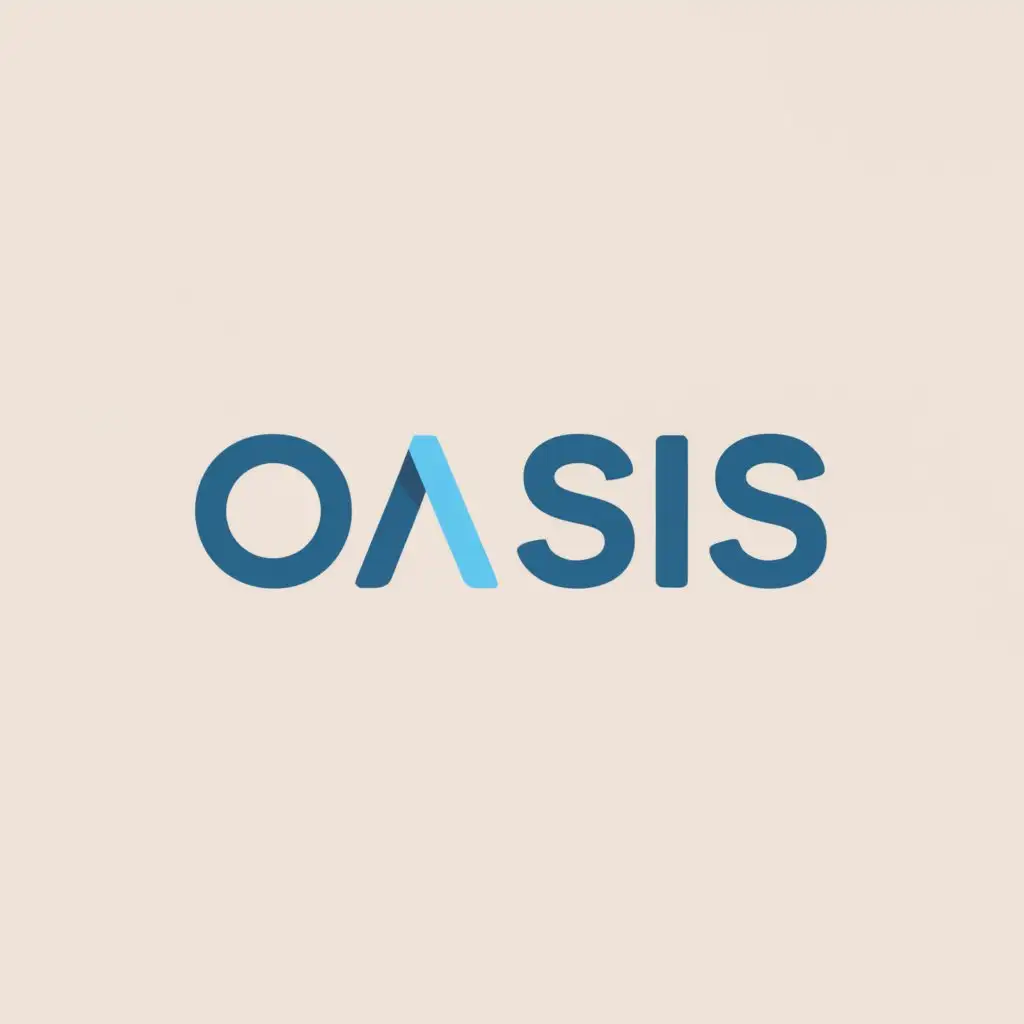 a logo design,with the text "Oasis", main symbol:Blue, letter only, simple,Minimalistic,be used in Technology industry,clear background
