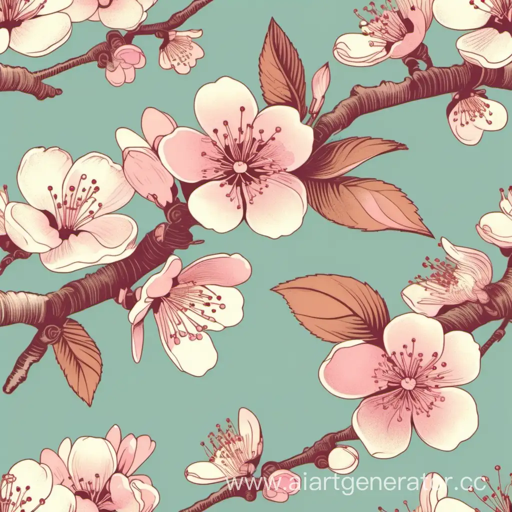 Pastel-Cherry-Blossom-Vintage-Illustration