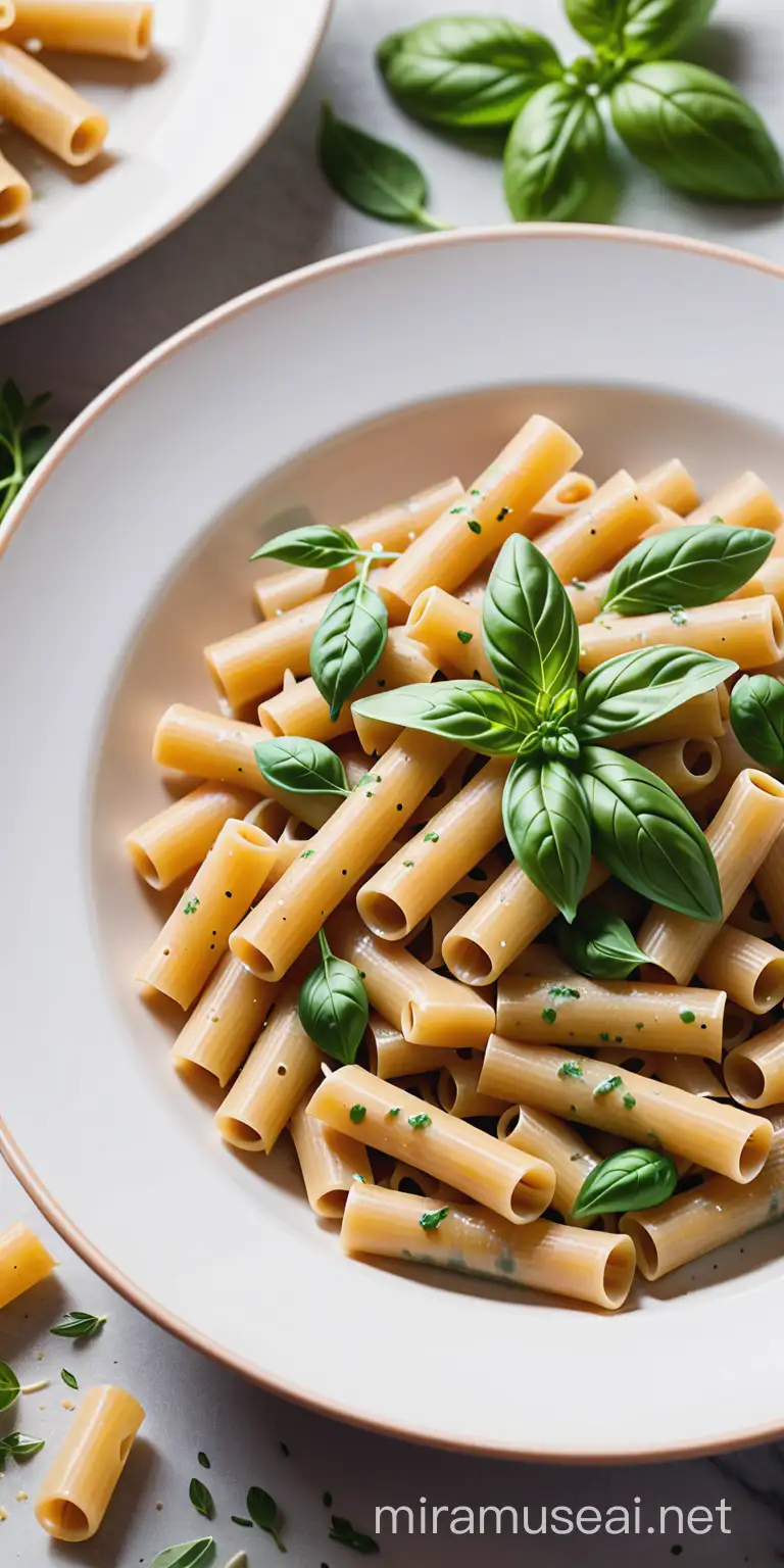 Fresh Herb Pasta Dish with Vibrant Green Accents