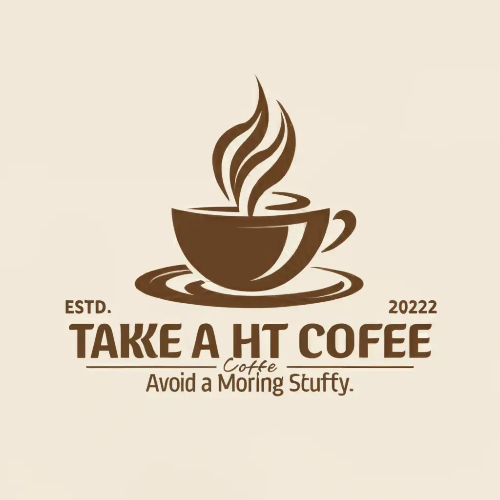 a logo design,with the text "Take a Hot Coffee ", main symbol:& Avoid a Morning Stuffy,complex,be used in Restaurant industry,clear background