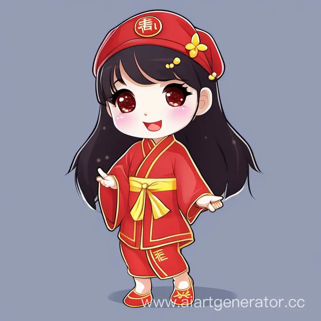 Adorable-Cartoon-of-a-Chinese-Girl-with-Playful-Expression