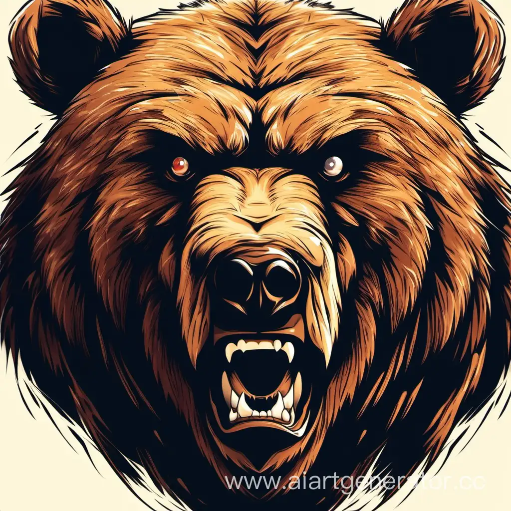 Злой медведь крупным планом