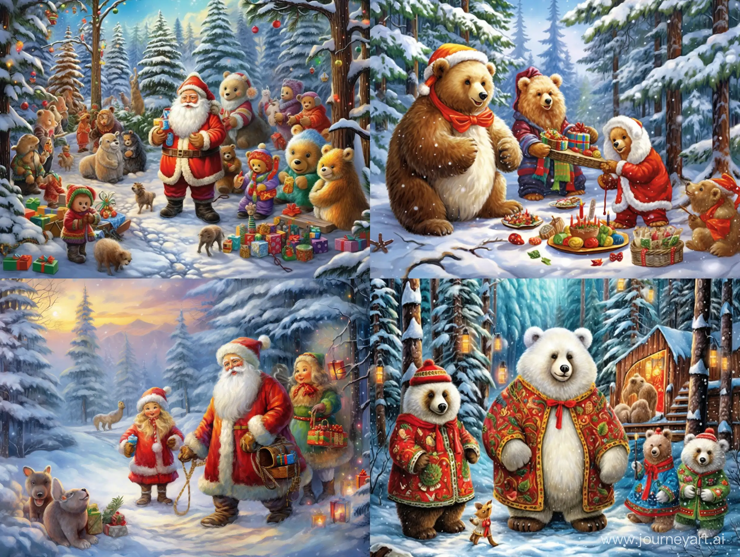 Russian-Ded-Moroz-Celebration-with-Children-in-Snowy-Forest
