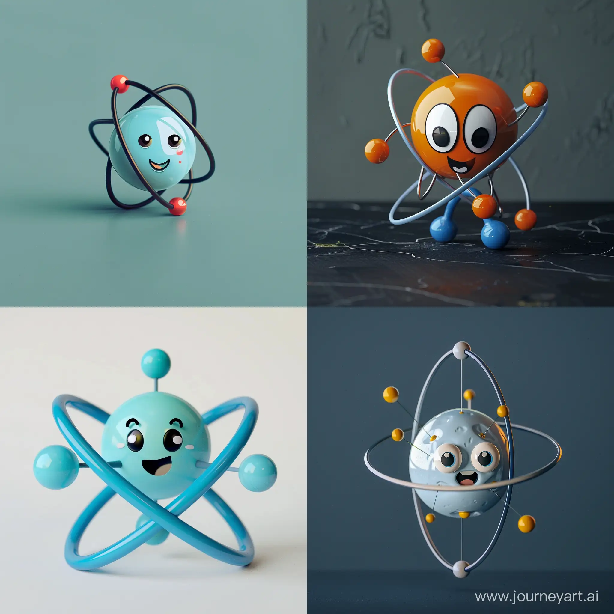 Physics-Website-Mascot-Playful-2D-Atom-Illustration