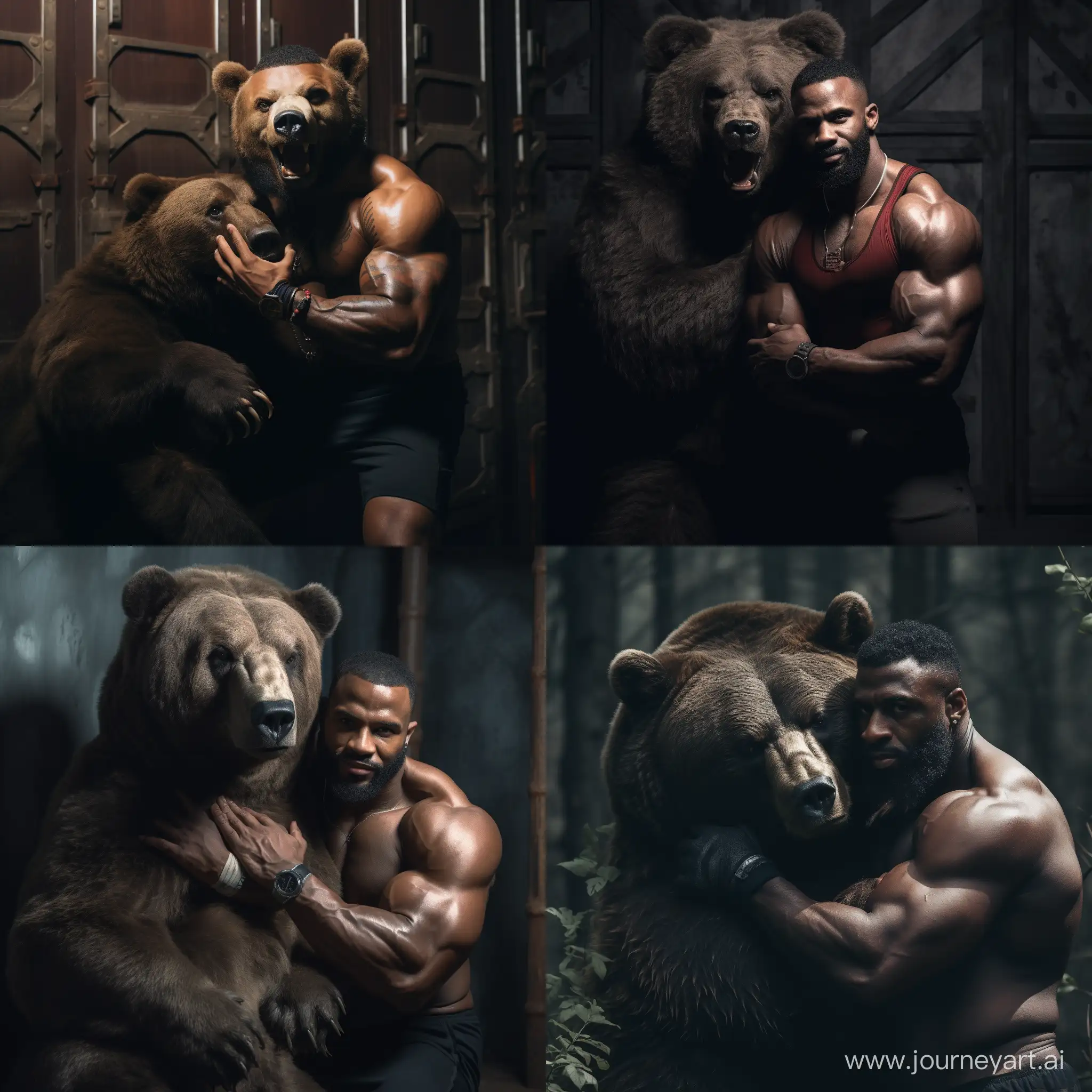 Muscular-Man-Embraces-Bear-with-Joyful-Thumbs-Up