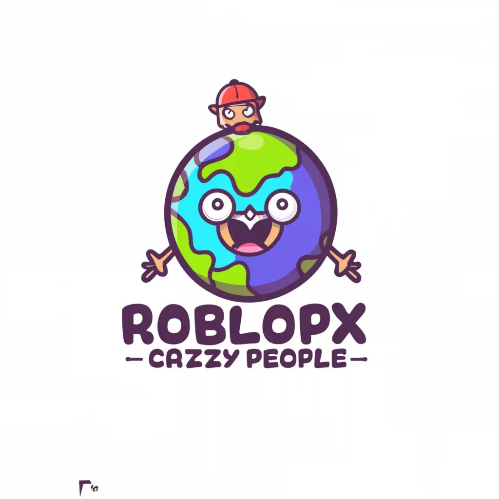 a logo design,with the text "roblopx crazy pepole", main symbol:earth,Moderate,clear background