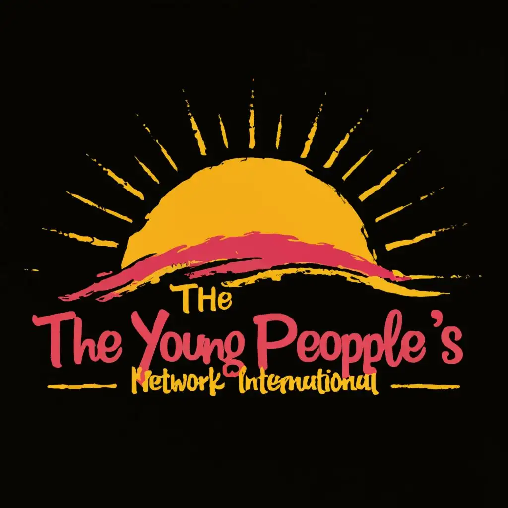 logo, Sunrise , use colours Red, yellow, brown and purple, with the text "The Young People's Network International  , acronymn TYPNI", typography, be used in Nonprofit industry