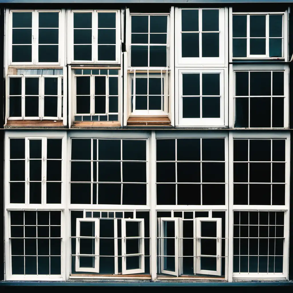 multiple images of window frames
