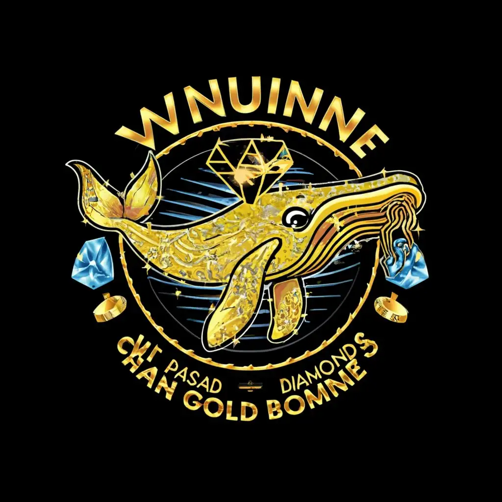 a logo design,with the text "whale linguini pasta bread diamonds cash money gold bombs", main symbol:whale linguini,Moderate,clear background