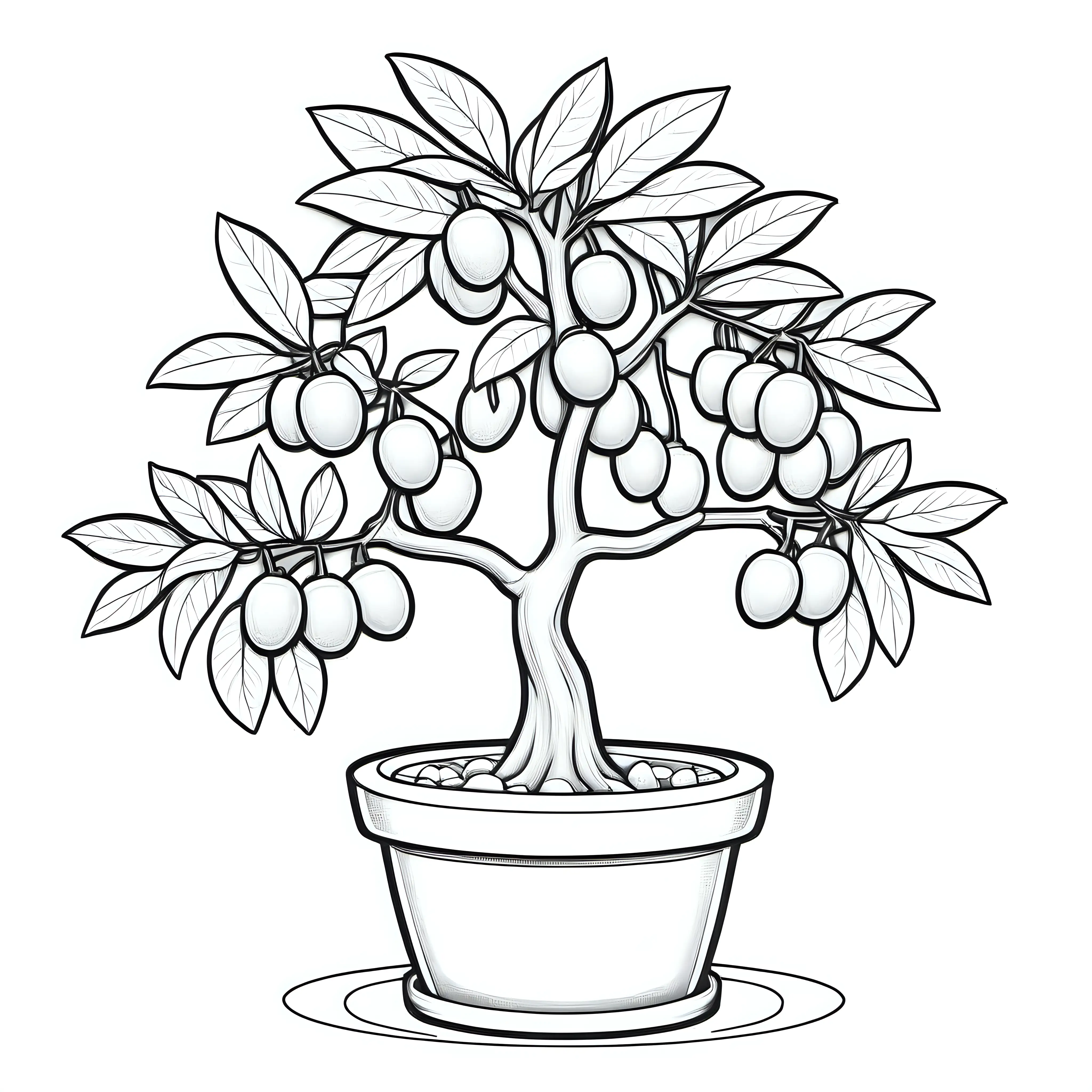 Lunar New Year Coloring Page With Cartoon Kumquat Tree MUSE AI