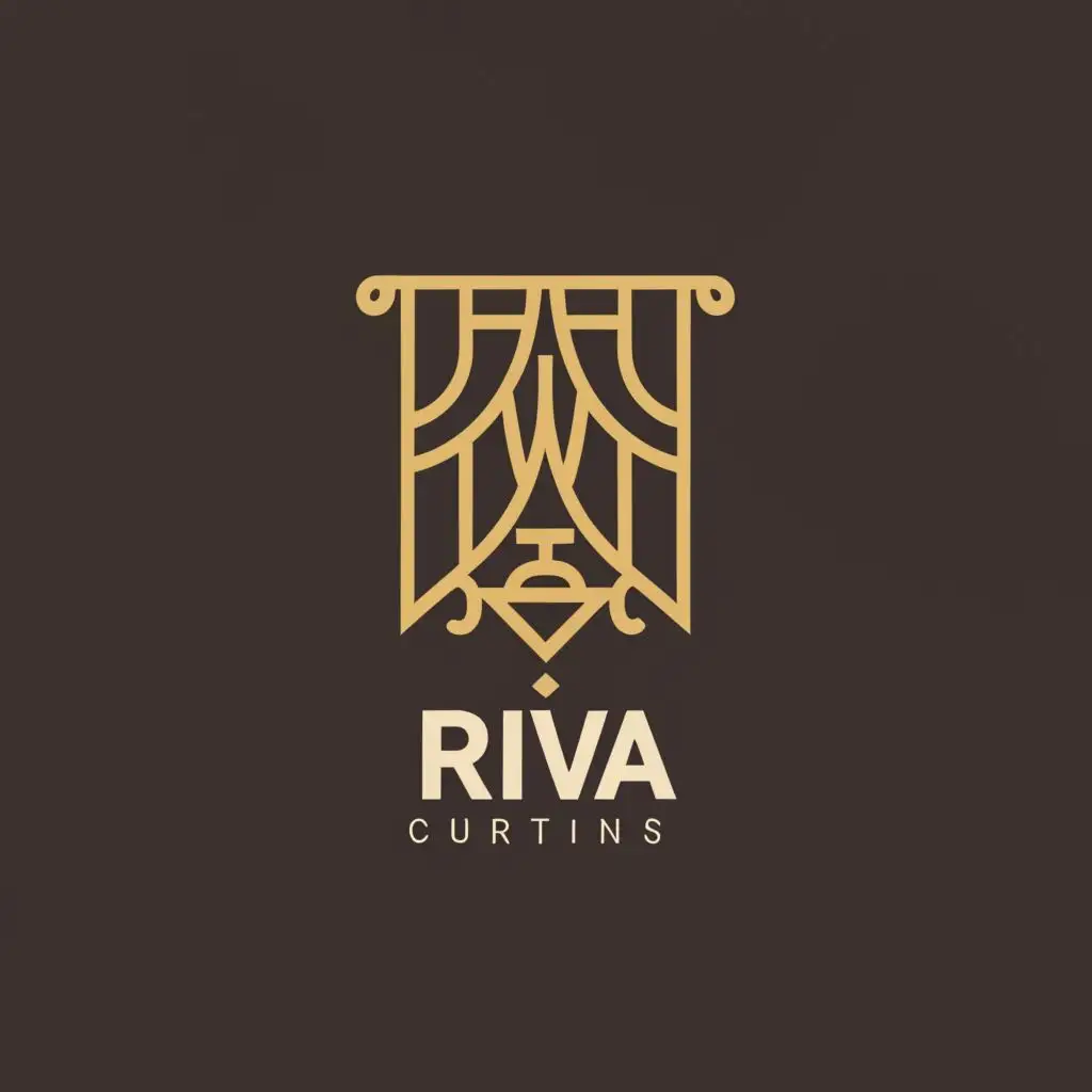 LOGO-Design-For-Riva-Curtains-Elegant-Typography-with-Creative-Curtain-Imagery-for-Retail-Branding