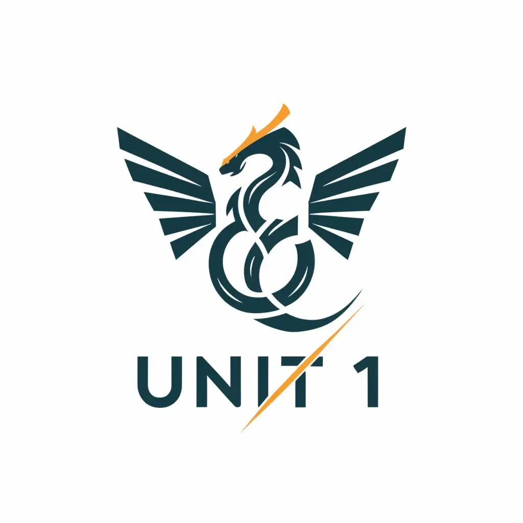 a logo design,with the text "UNIT1", main symbol:DRAGON,Moderate,clear background