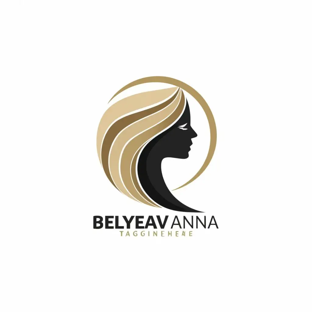 logo, hair, circle, color, beauty, minimalism, no detail on face, with the text "BELYAEVA
ANNA", typography, be used in Beauty Spa industry