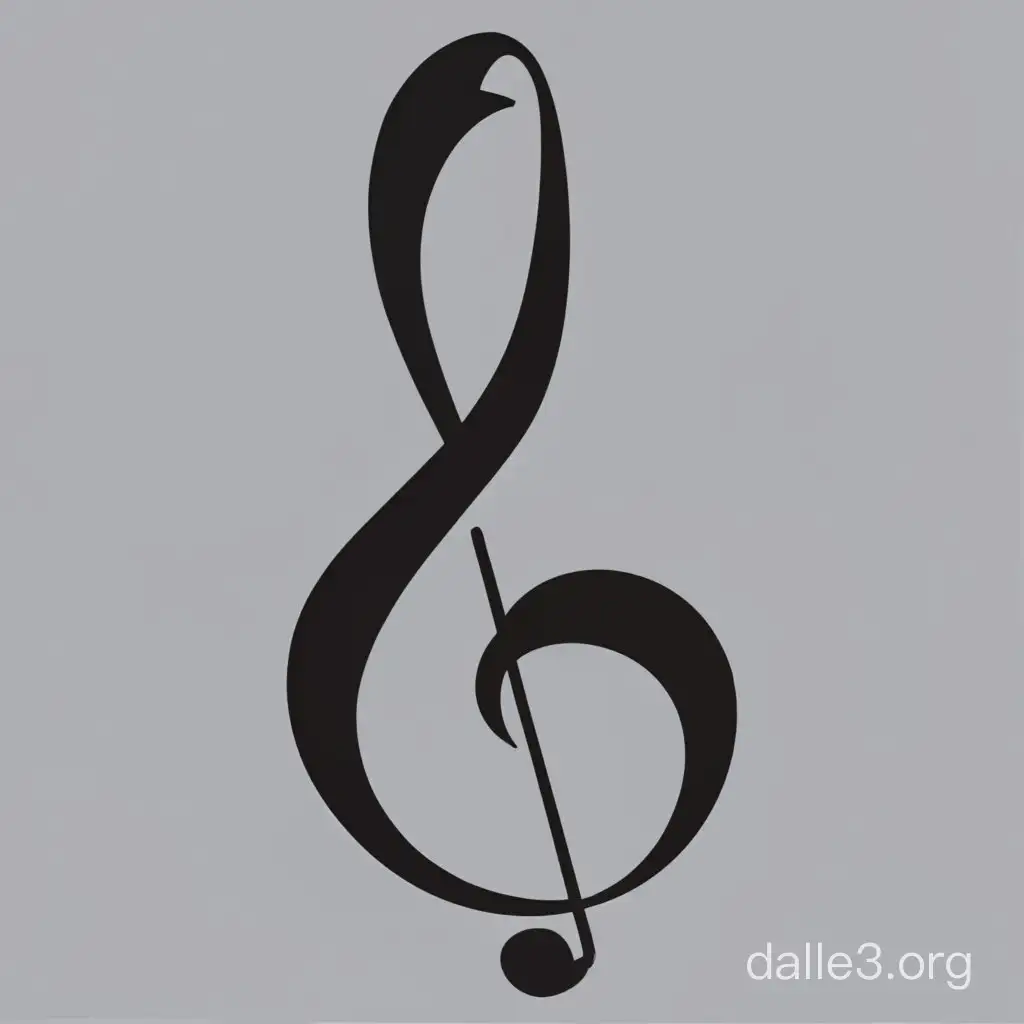 Chic Minimalist Violin Clef Tattoo Design | Dalle3 AI