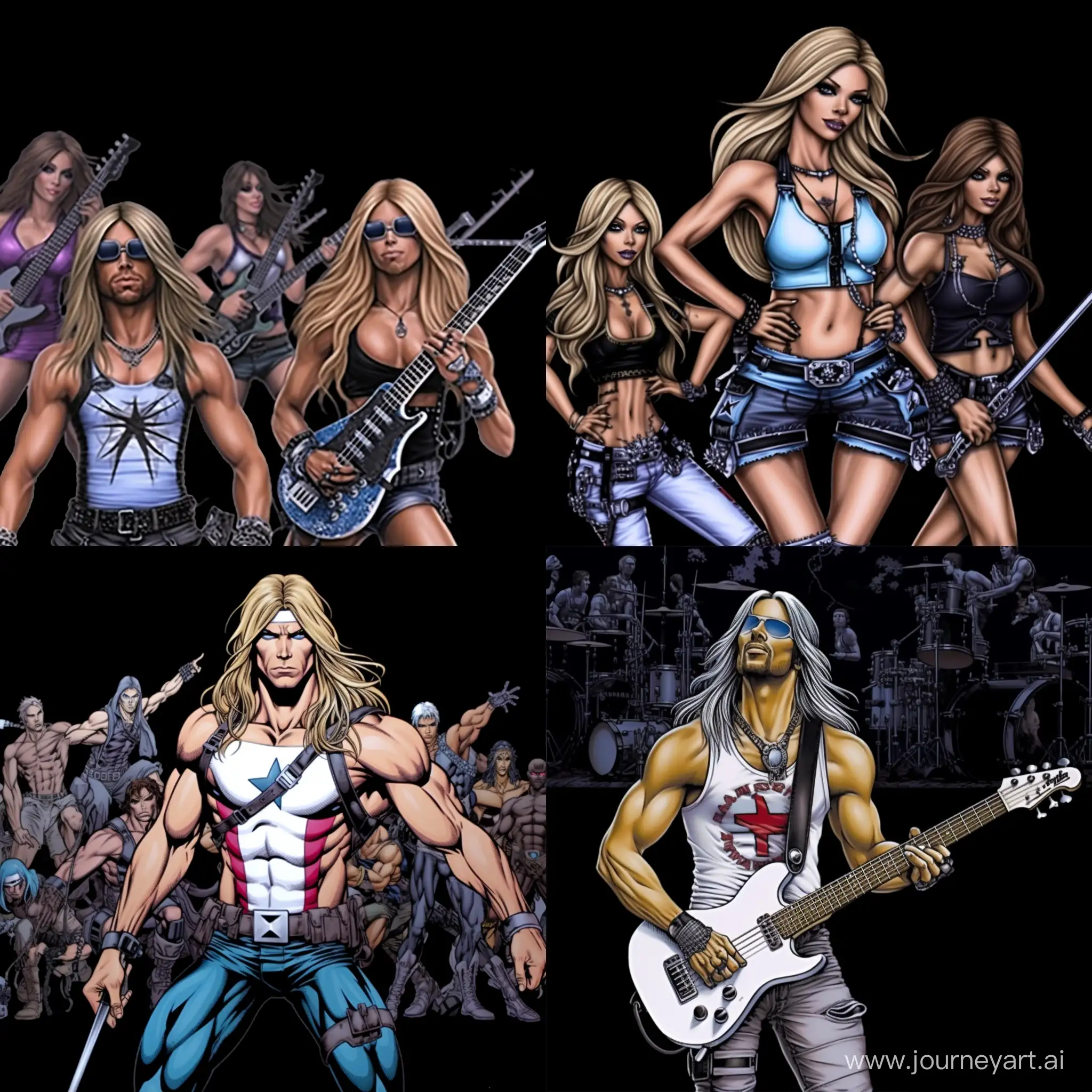 Bret-Michaels-Group-Male-Strippers-at-Marvel-Comic-Convention