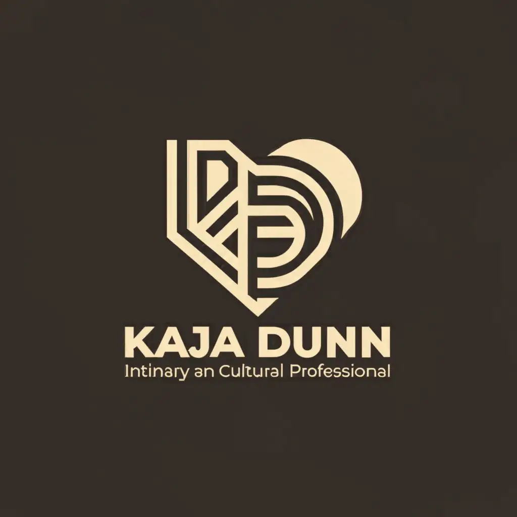 a logo design,with the text 'Kaja Dunn Intimacy and Cultural Professional', main symbol:Incorporates word,  white on dark background,Moderate,be used in Entertainment industry,clear background