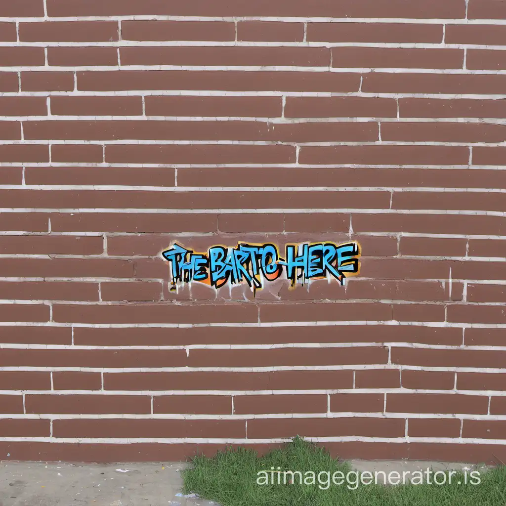 A brick wall with a graffiti that says: "The barto was here, but also Lisa"