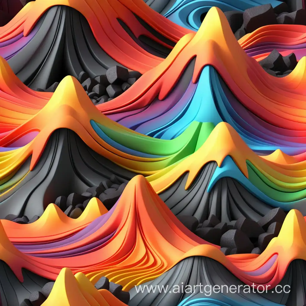 simple photo of a 3D bright lava rainbow wind texture, made of bright lava mountain sunrise.