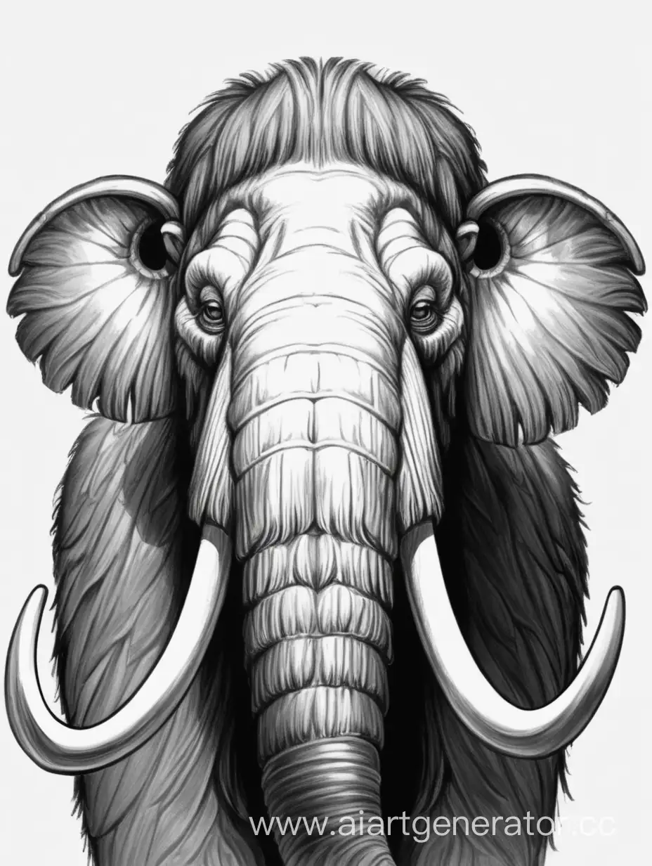 Majestic-Mammoth-Head-Illustration-with-Digital-Drawing-Style