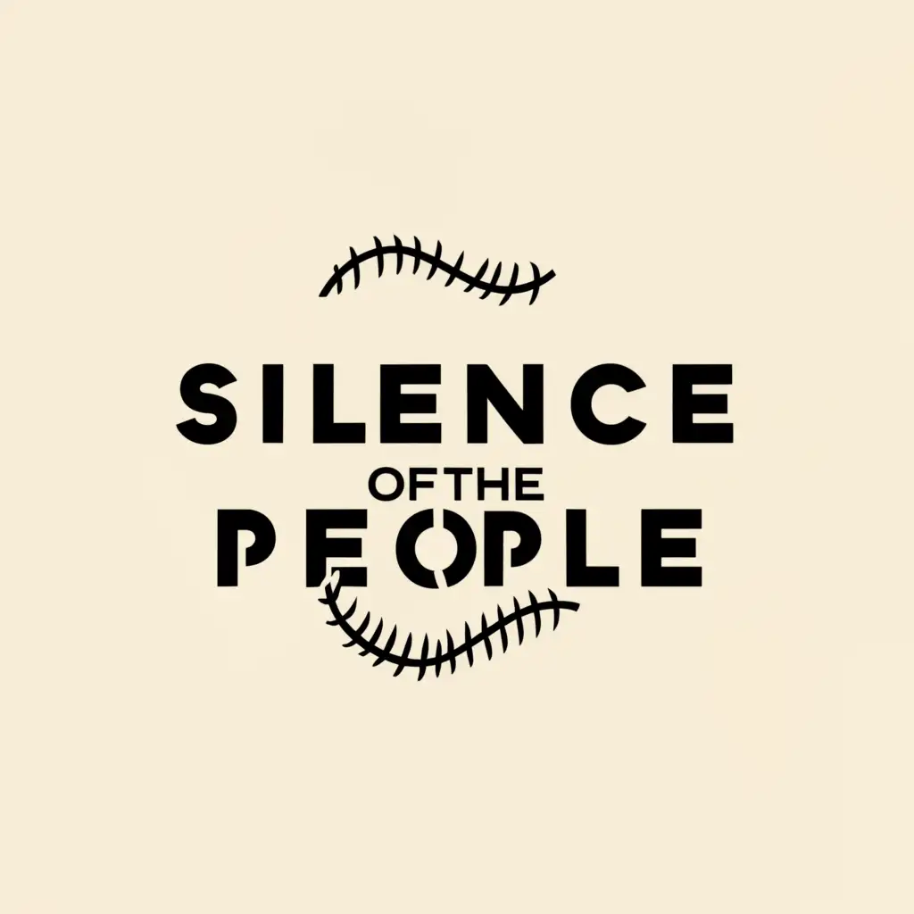 a logo design,with the text "Silence of the people", main symbol:mouth sewn shut,Minimalistic,be used in Entertainment industry,clear background