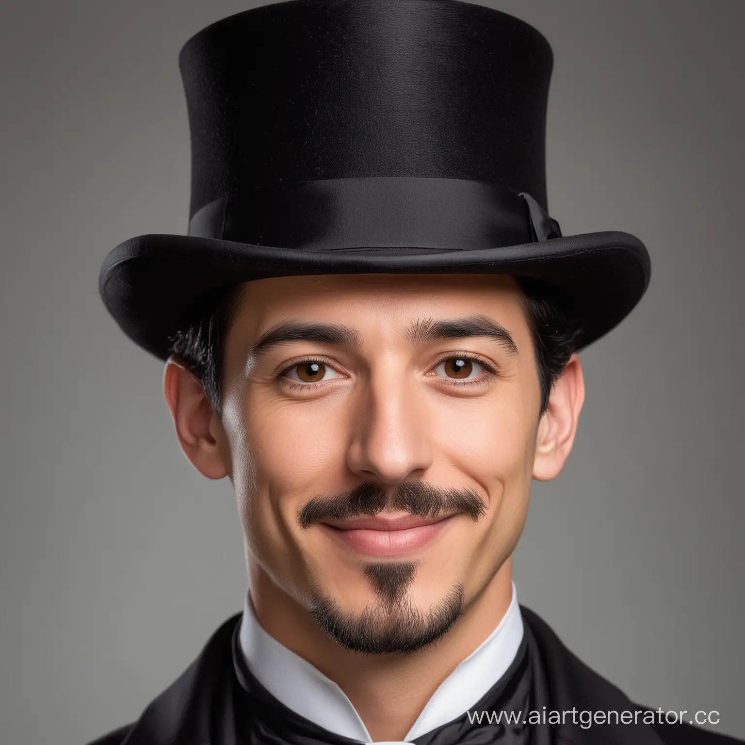 Elegant-Gentleman-with-Top-Hat-Stylish-Man-with-Black-Hair-and-Goatee