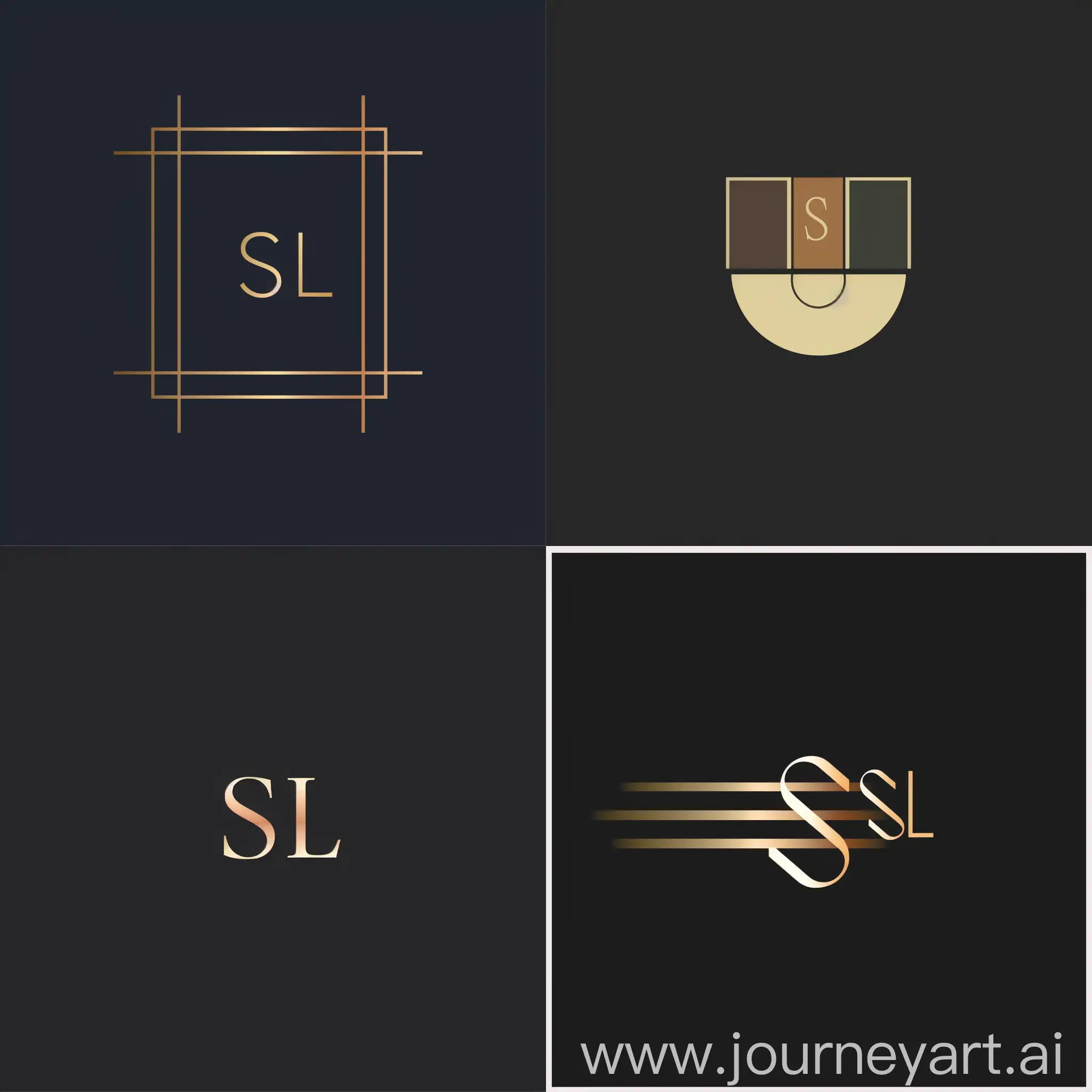 логотип с буквами "SL", минималистичный и элегантный с утонченными линиями и цветовой гаммой, отражающий изысканность и стиль