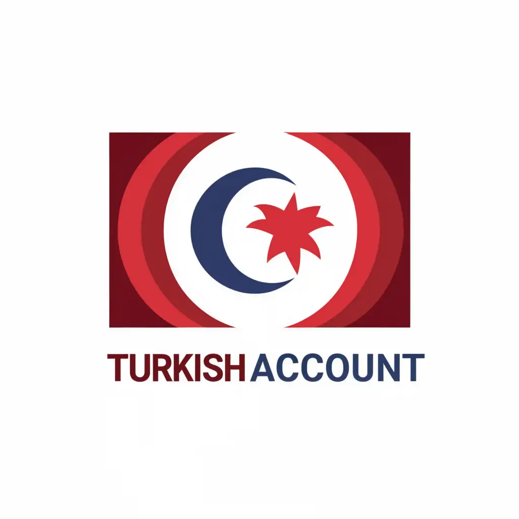 a logo design,with the text "Turkish account", main symbol:Turkish flag,Moderate,be used in Technology industry,clear background