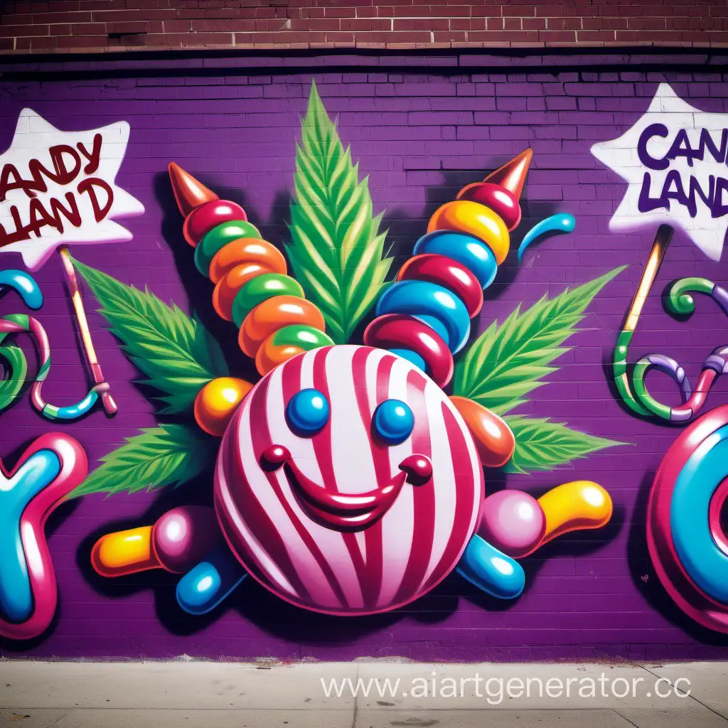 Colorful-Graffiti-Marijuana-Art-in-Candy-Land-Theme
