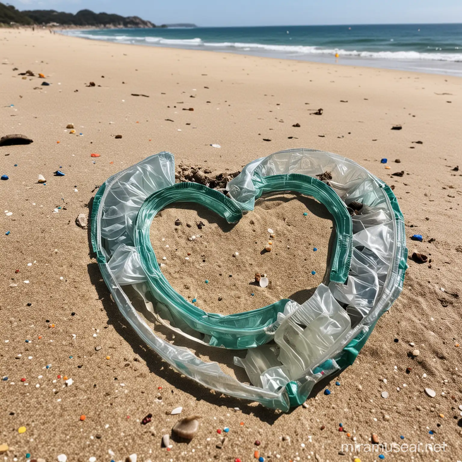 a instagram post about recycling plastics in beach
