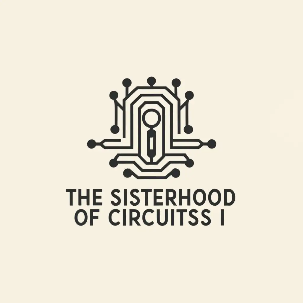 a logo design,with the text "The Sisterhood of Circuits", main symbol:ciruit,Minimalistic,be used in Religious industry,clear background