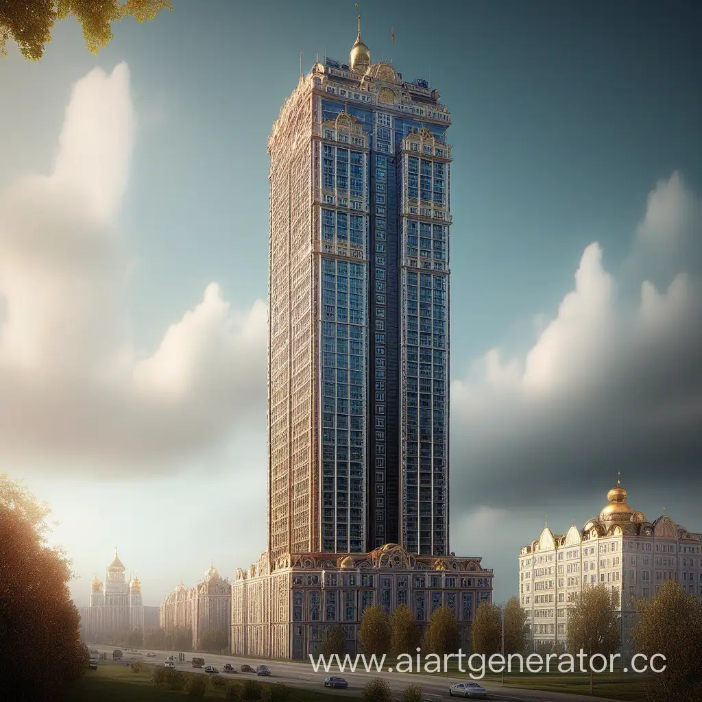 skyscraper in russian style with 20 floors