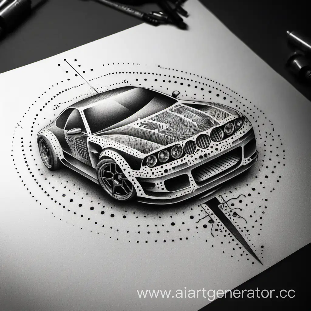 Contemporary-Dotwork-Tattoo-Design-for-Automotive-Engineer