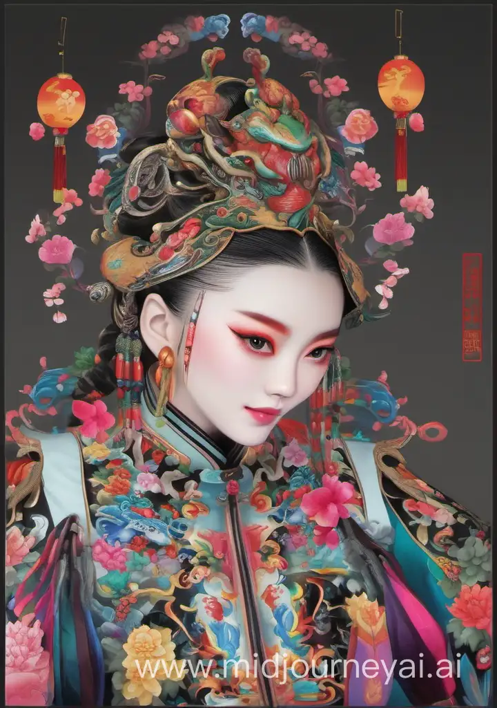 Vibrantly Dressed Chinese Women Celebrating Festive Colors