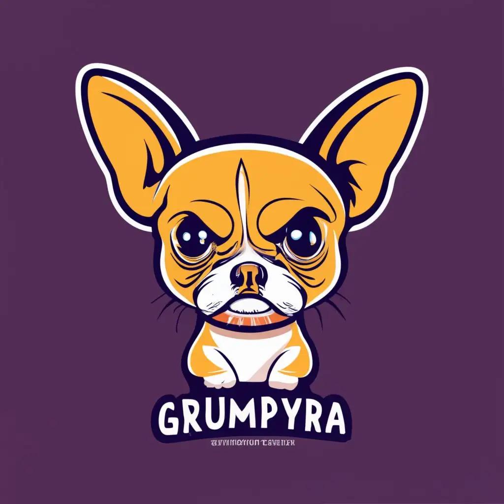 LOGO-Design-for-Grumpyra-Playful-Chihuahua-Face-Typography-in-Animal-and-Pet-Industry