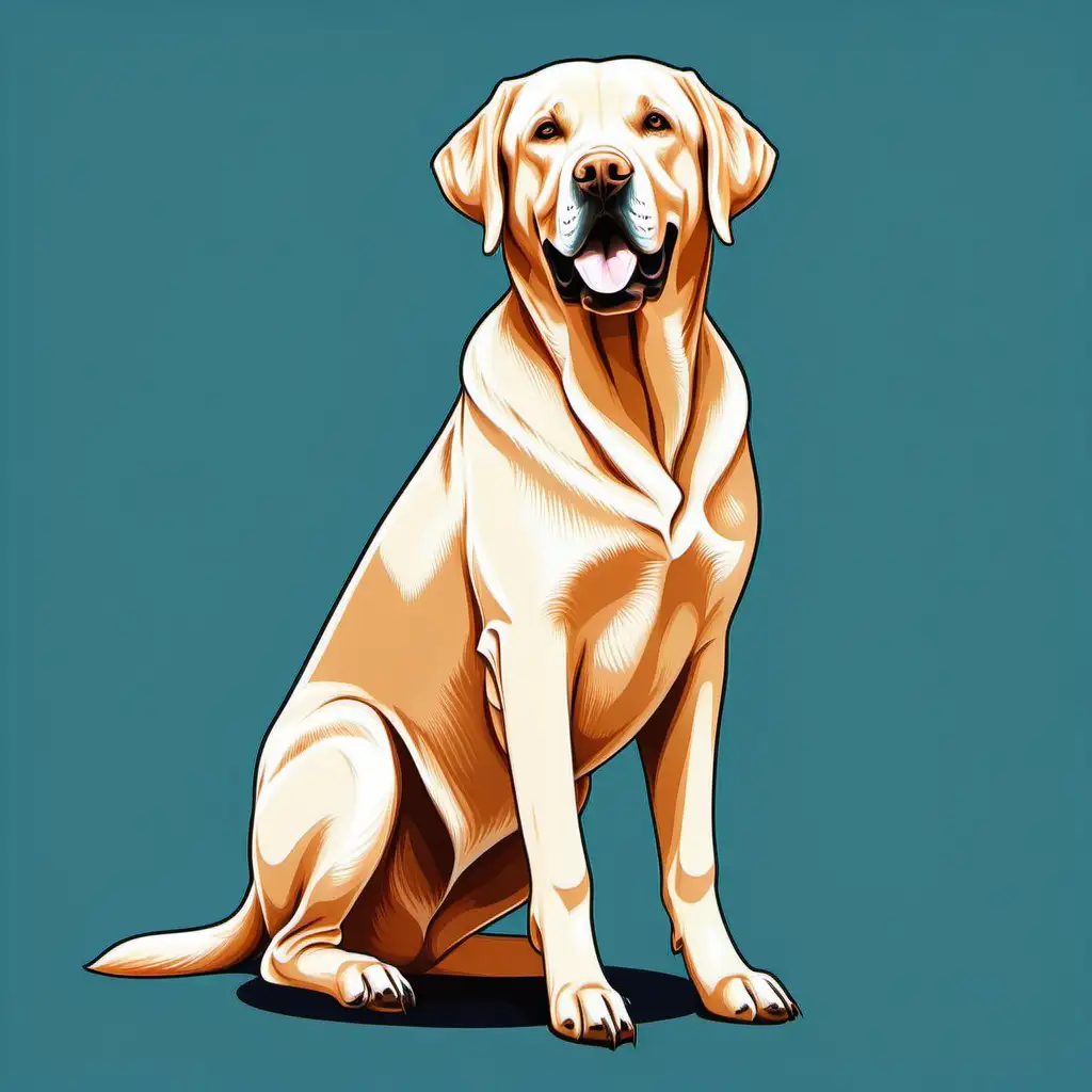 Labrador Retriever Full Body Vector Detailed Canine Illustration