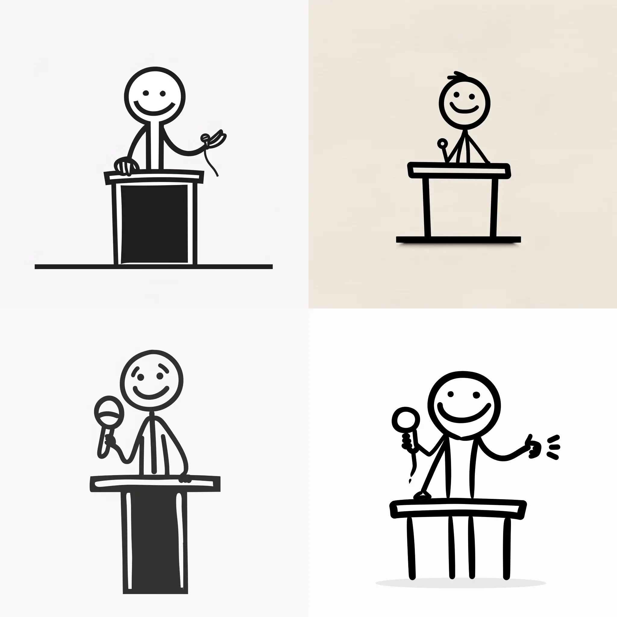 create a logo "Elocution - Stick figure at a podium giving a speech"