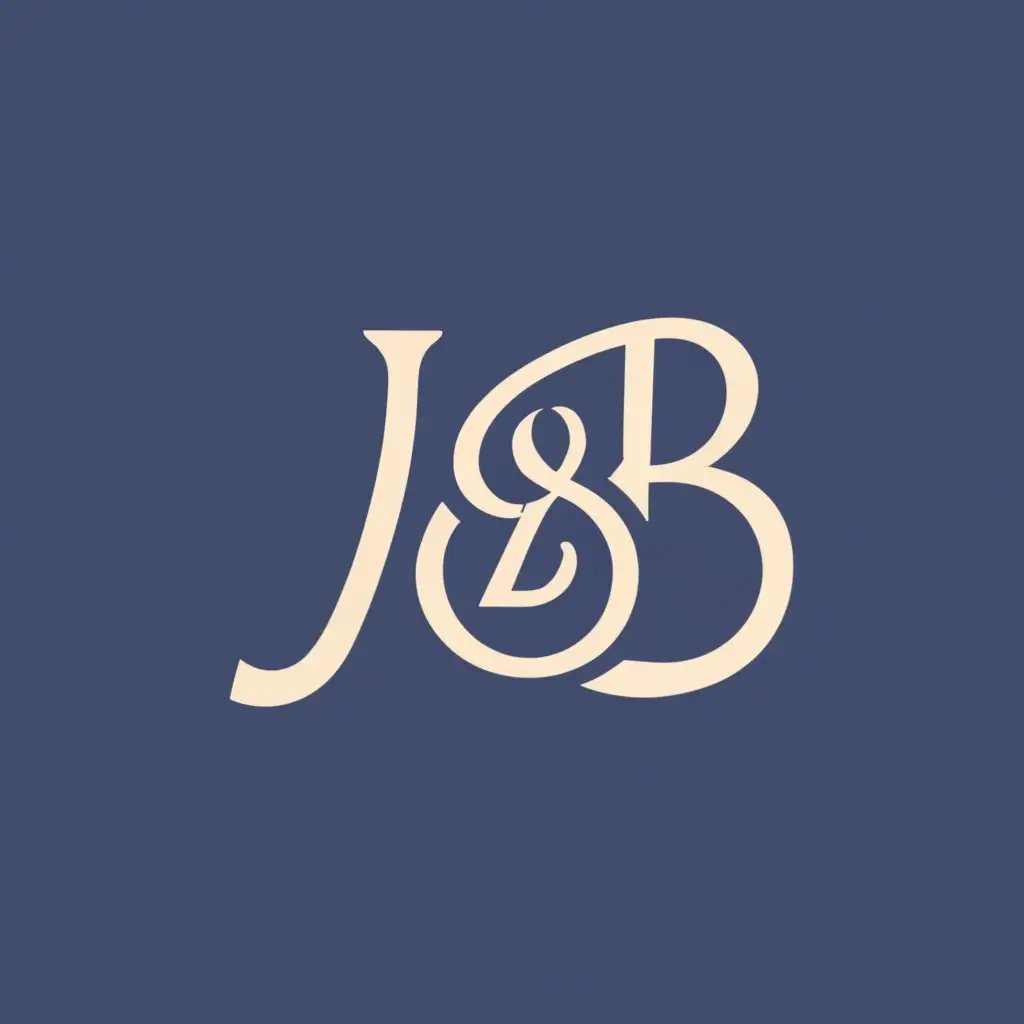 logo, two characters, "J" and "B", same size, classic, heritage, gothic style, with the text "J & B", typography