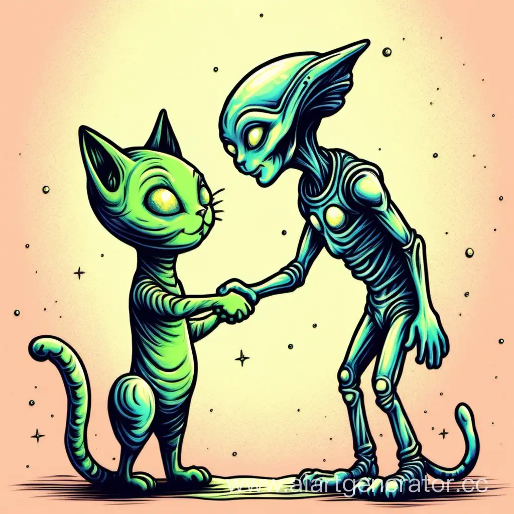 Curious-Cat-Engages-in-Extraterrestrial-Handshake