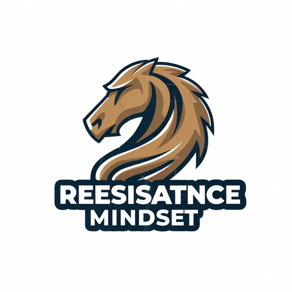 a logo design,with the text "Resistance mindset", main symbol:chess horse,Moderate,be used in Entertainment industry,clear background
