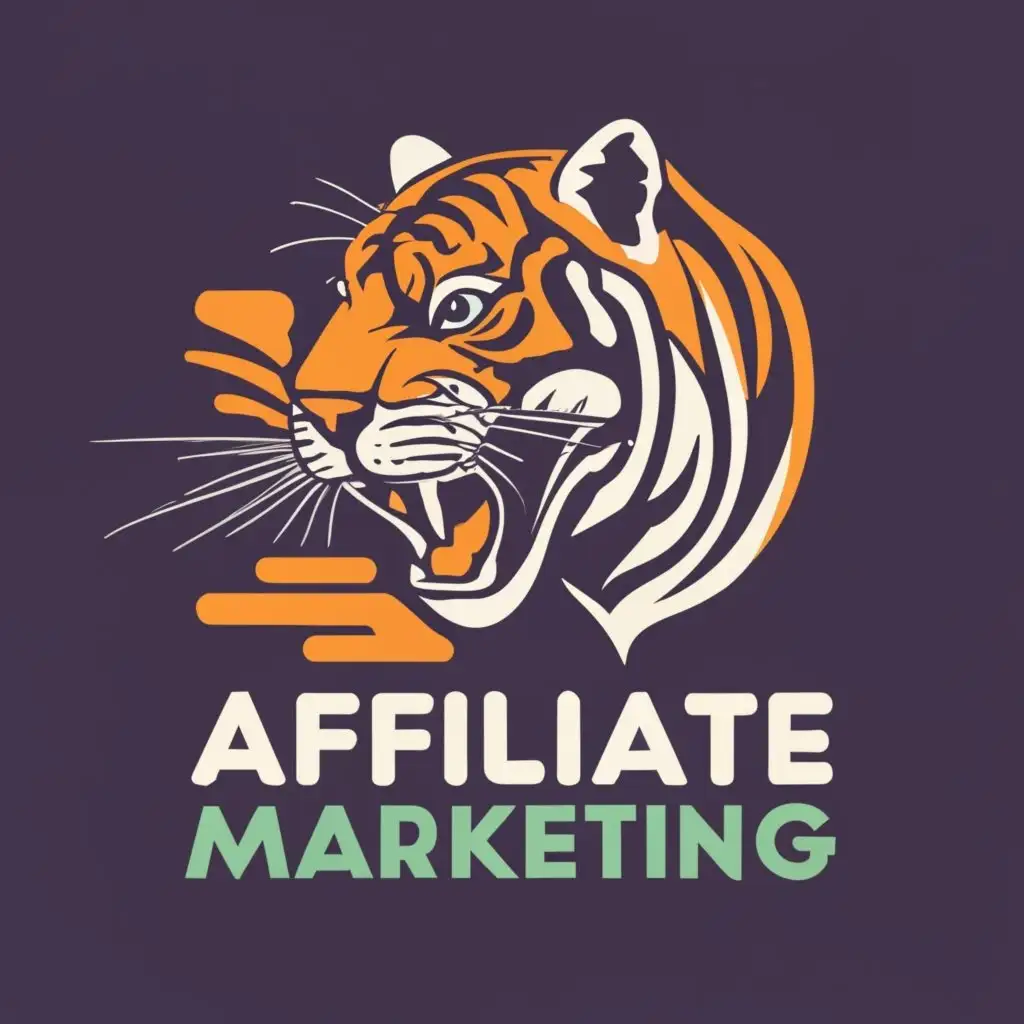 logo, Tiger, with the text "A logo that has to do with affiliate marketing ", typography, be used in Internet industry