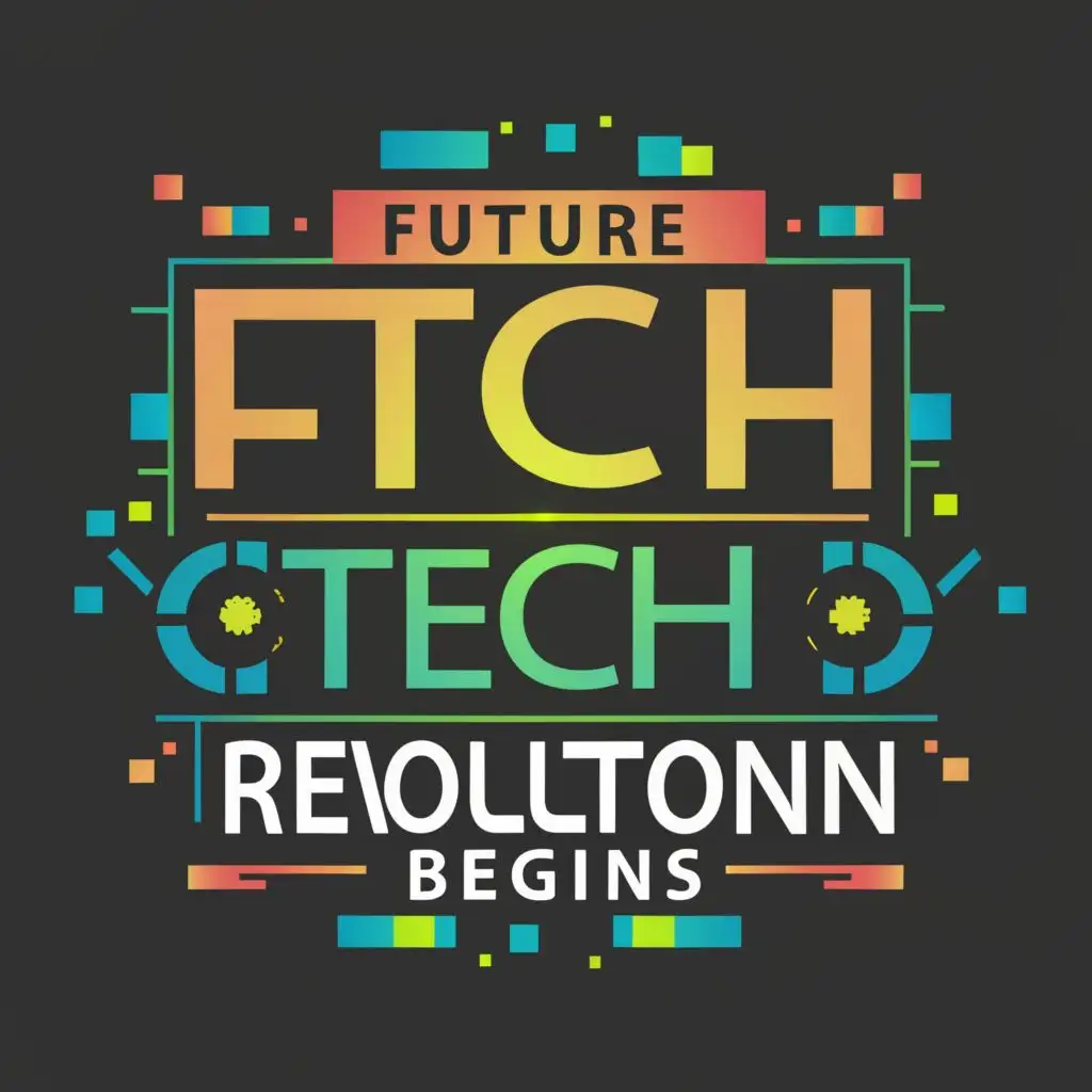 logo, Tech Revolution Begins, with the text "Future Tech Creations", typography, be used in Technology industry
