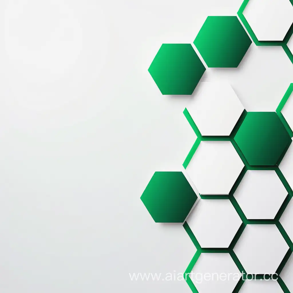 Green-Hexagonal-Pattern-on-White-Background