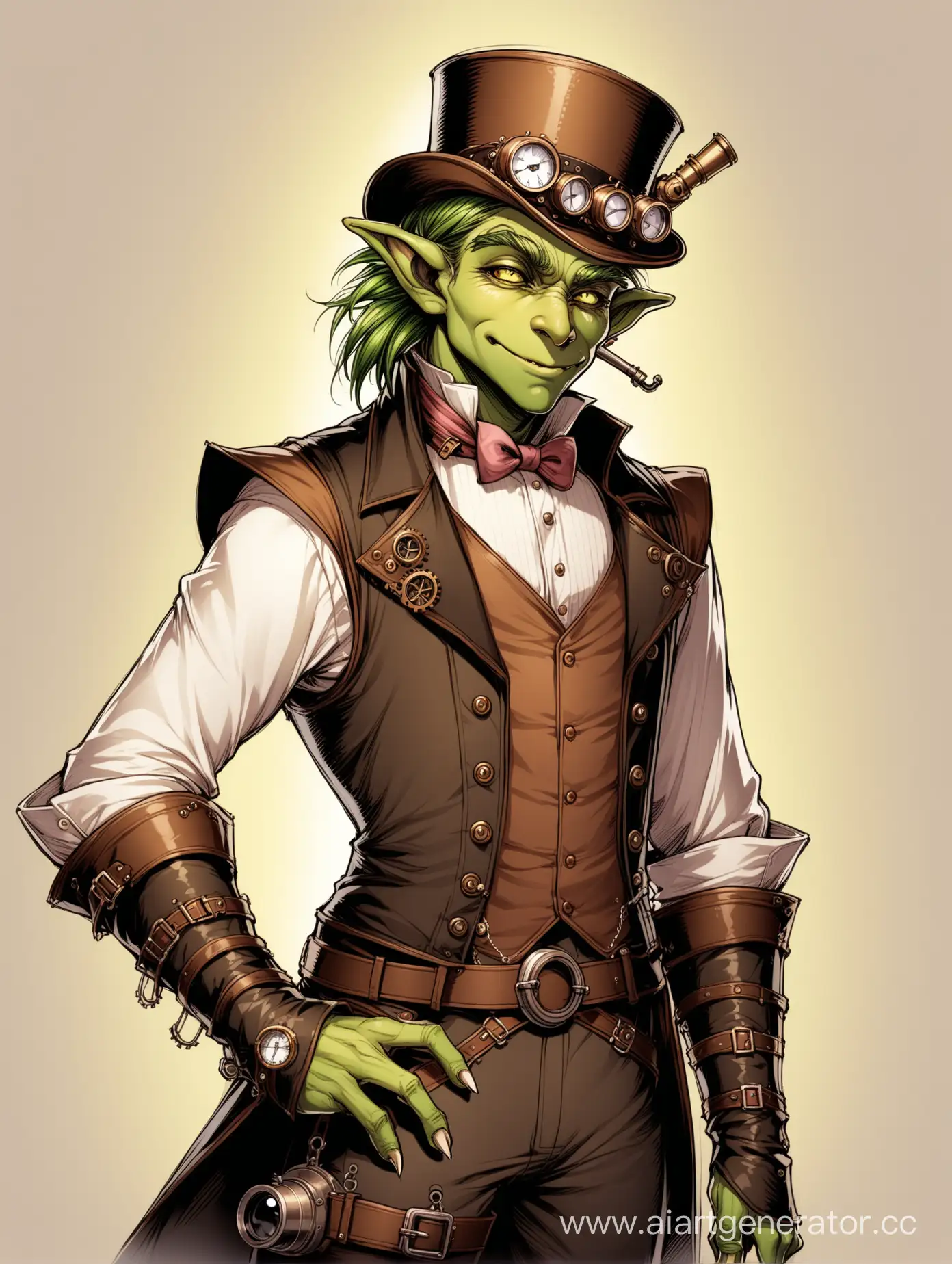 
Feminine goblin male steampunk