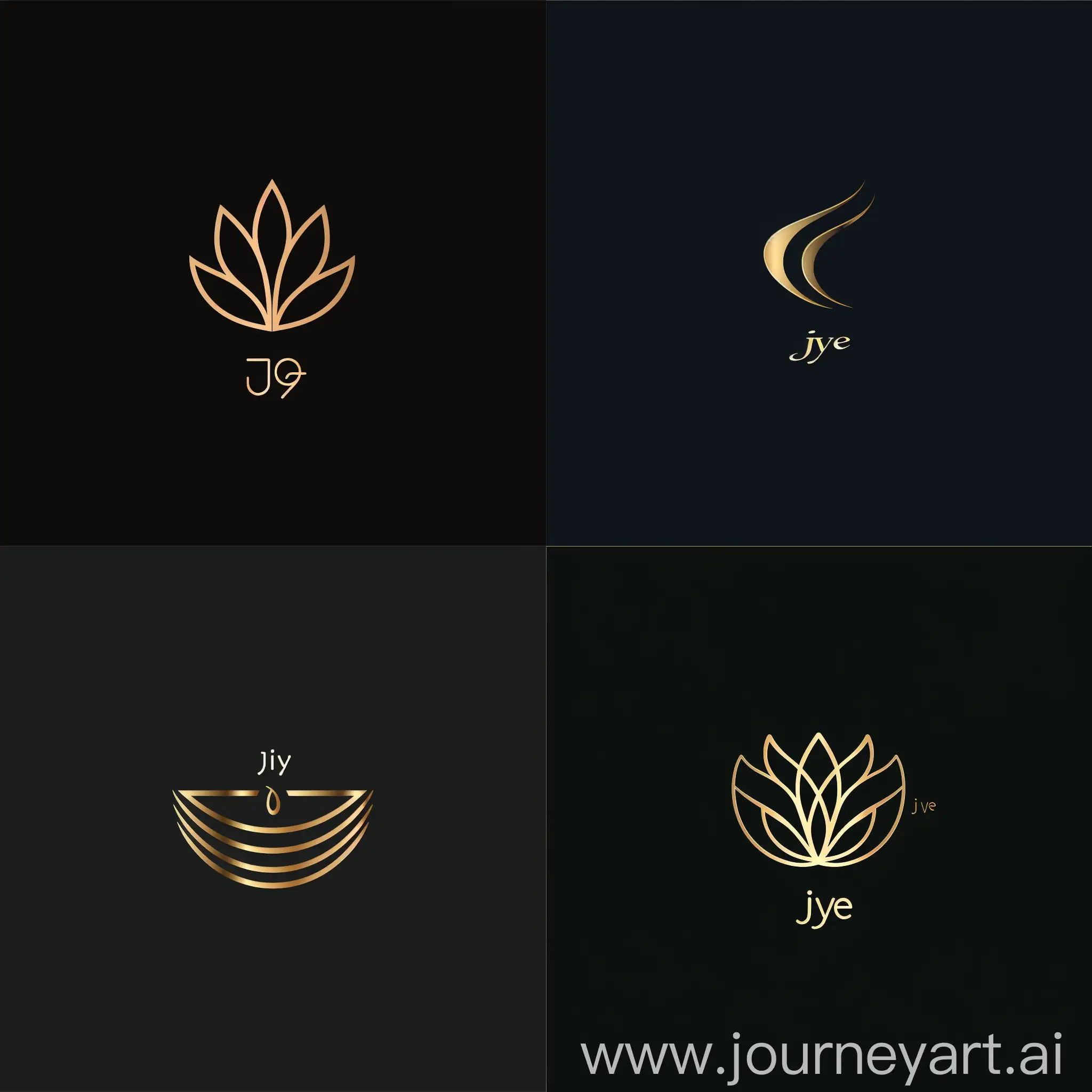 给季野原创首饰设计一个logo，主体：珠宝，形式：写实线条，简约、现代、扁平化，艺术风格：抽象，色彩：奢华金色