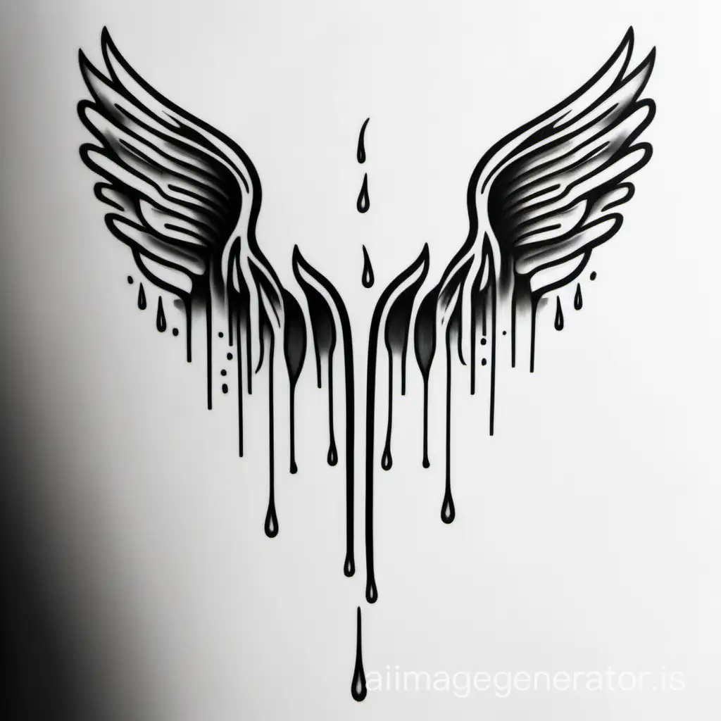 Melting wings minimalistic Tattoo 