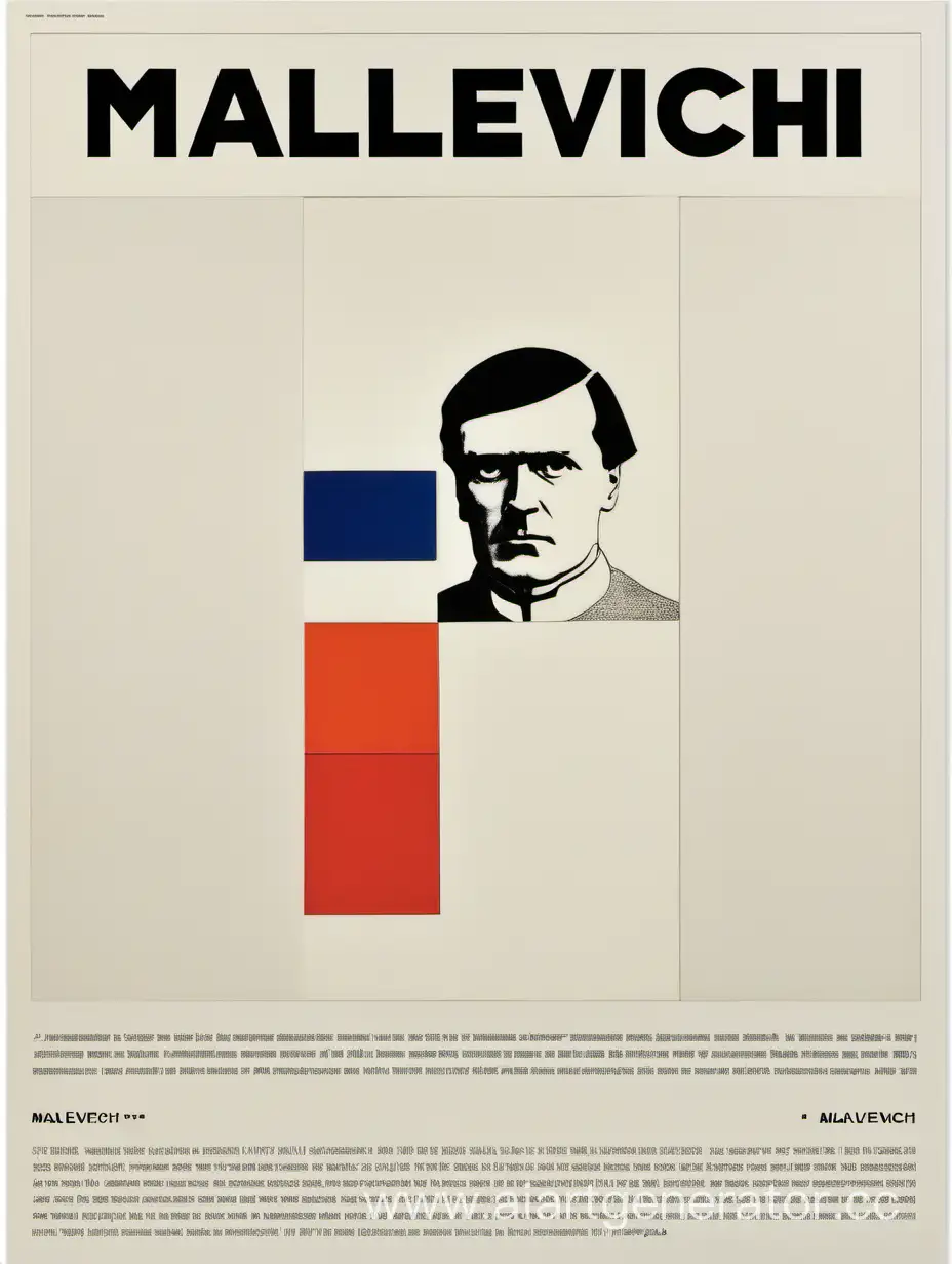 Плакат Малевич с текстом и фото