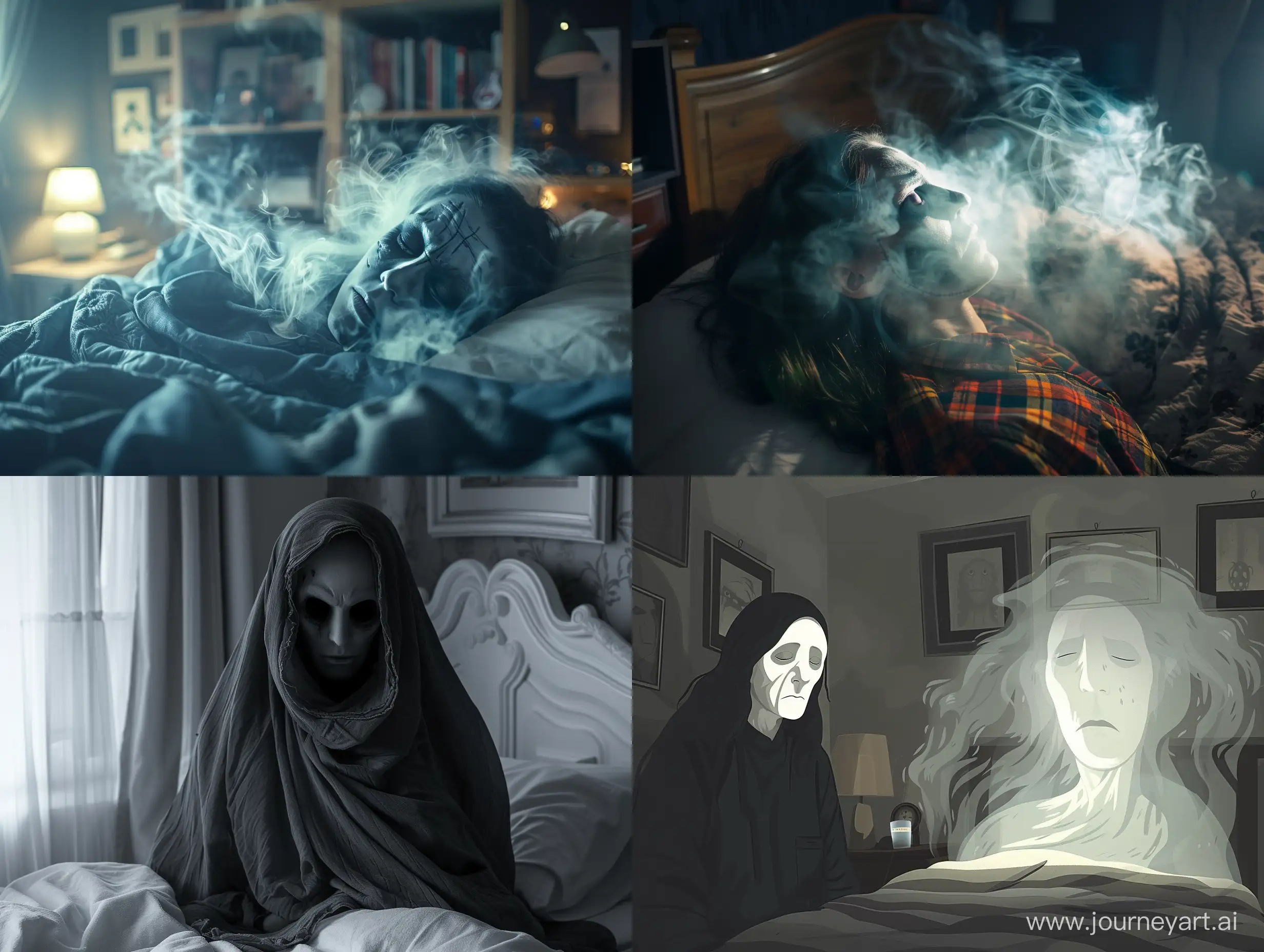 Ethereal-Faceless-Demon-Haunting-Man-in-Spooky-Bedroom