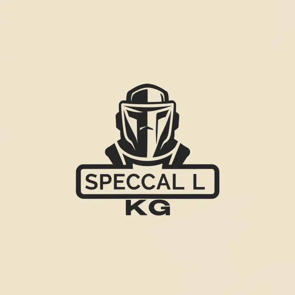 a logo design,with the text "Special KG", main symbol:Welding helmet,Moderate,clear background