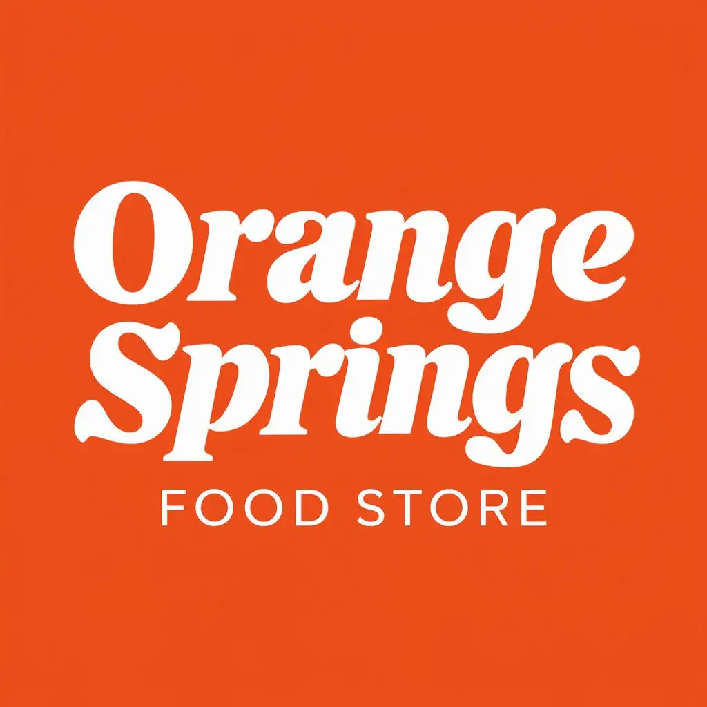 logo, ORANGE, with the text "ORANGE SPRINGS FOOD STORE", typography