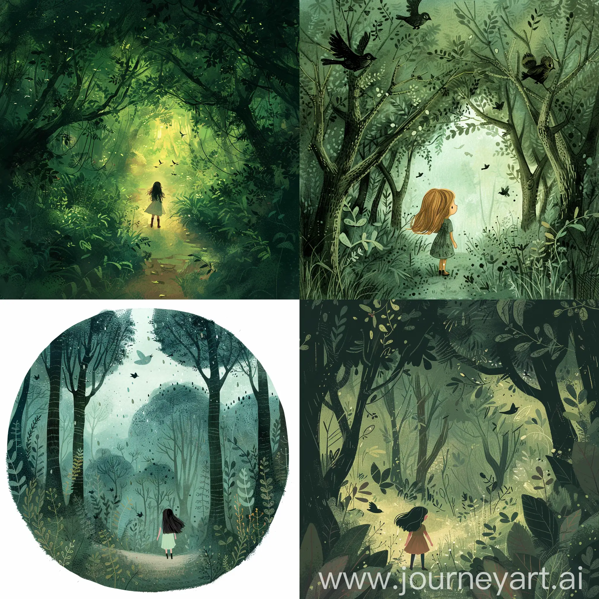 Curious-Young-Girl-Explores-Mysterious-Forest